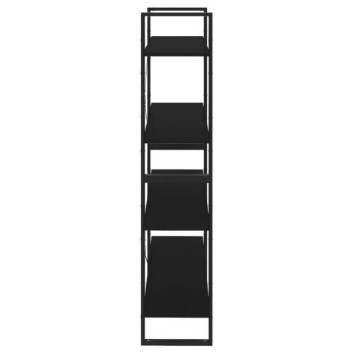 4-Tier Book Cabinet Black 100x30x140cm Engineered Wood - Image 6