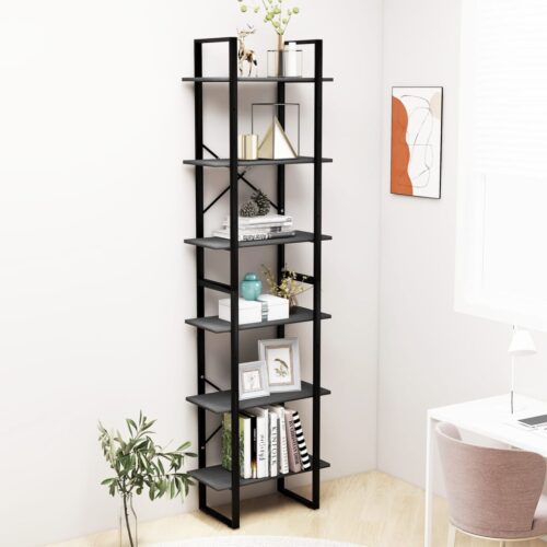 Storage Shelf Grey 60x30x210cm Solid Wood Pine