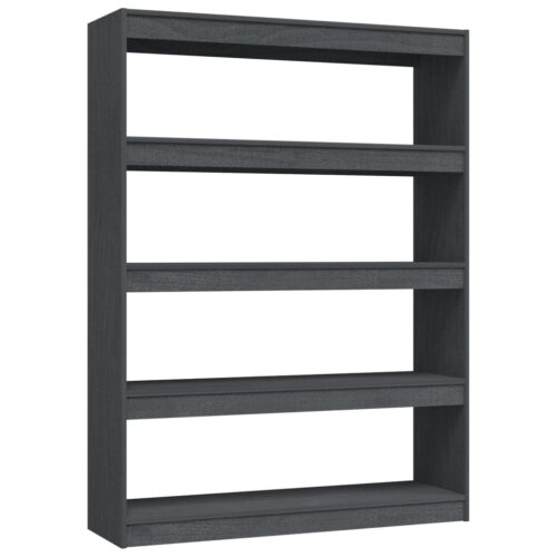 Book Cabinet/Room Divider Grey 100x30x135.5cm Solid Pinewood - Image 2