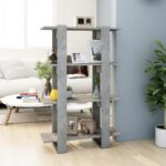 Book Cabinet/Room Divider Concrete Grey 80x30x123.5cm
