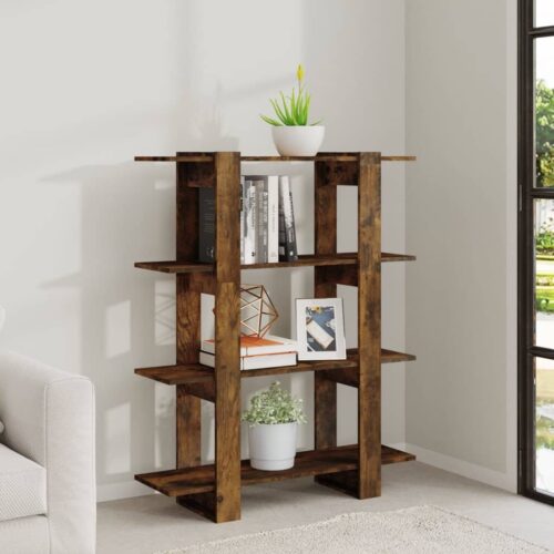 Book Cabinet/Room Divider Smoked Oak 100x30x123.5cm - Image 6