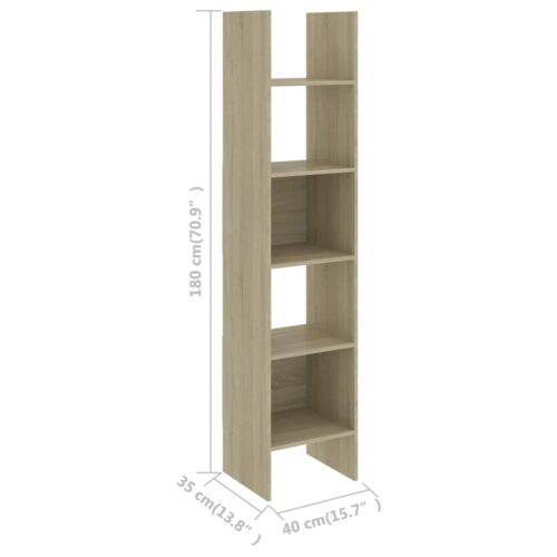 Book Cabinet Sonoma Oak 40x35x180cm Engineered Wood - Image 7