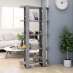 Book Cabinet/Room Divider Concrete Grey 80x30x160cm Engineered Wood