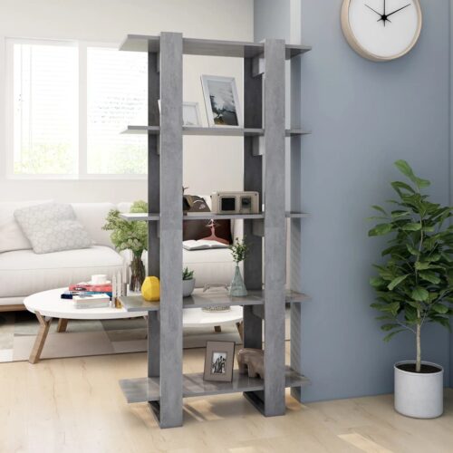 Book Cabinet/Room Divider Concrete Grey 80x30x160cm Engineered Wood