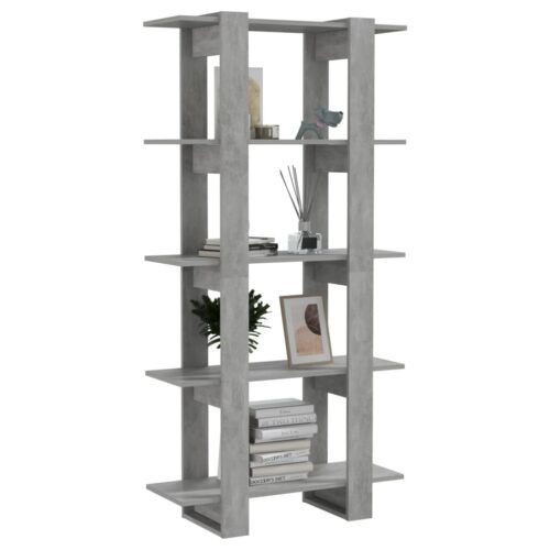 Book Cabinet/Room Divider Concrete Grey 80x30x160cm Engineered Wood - Image 4