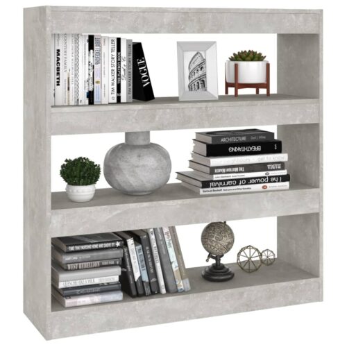 Book Cabinet/Room Divider Concrete Grey 100x30x103cm - Image 6