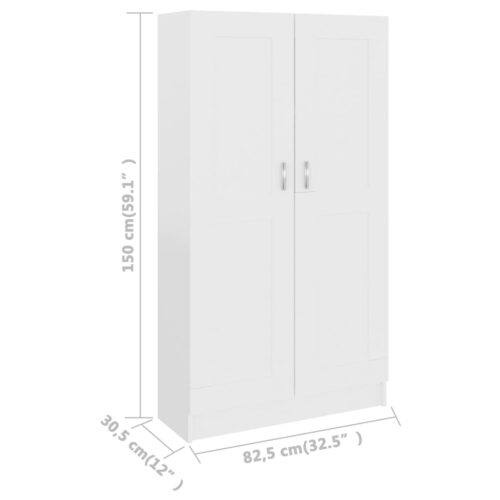 Book Cabinet White 82.5x30.5x150cm Engineered Wood - Image 8