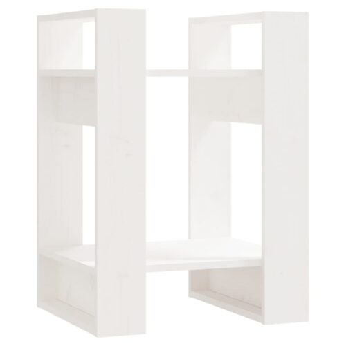 Book Cabinet/Room Divider White 41x35x57cm Solid Wood Pine - Image 2