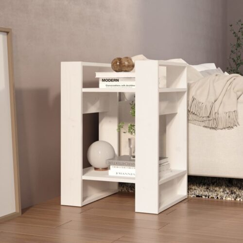 Book Cabinet/Room Divider White 41x35x57cm Solid Wood Pine - Image 6