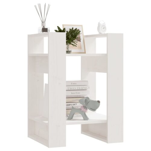 Book Cabinet/Room Divider White 41x35x57cm Solid Wood Pine - Image 7