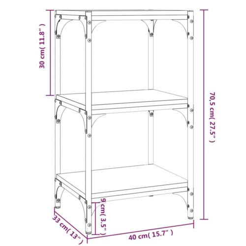Book Cabinet Grey Sonoma 40x33x70.5cm Engineered Wood Steel - Image 9