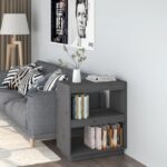 Book Cabinet Grey 60x35x71cm Solid Wood Pine