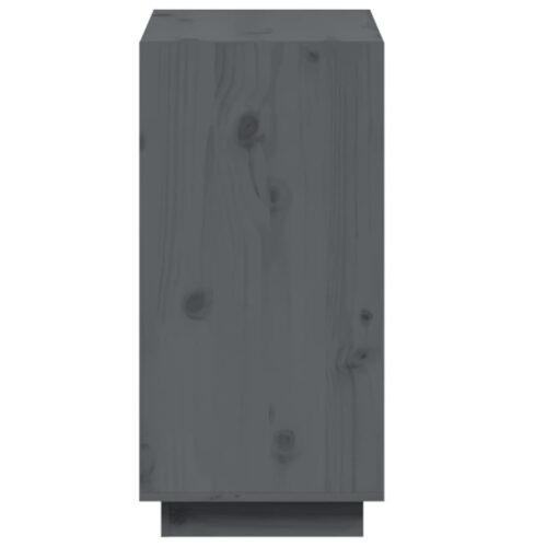 Book Cabinet Grey 60x35x71cm Solid Wood Pine - Image 6