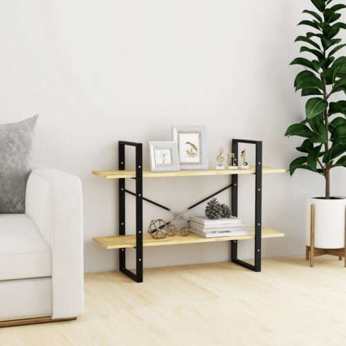 2-Tier Book Cabinet 100x30x70cm Solid Pine Wood