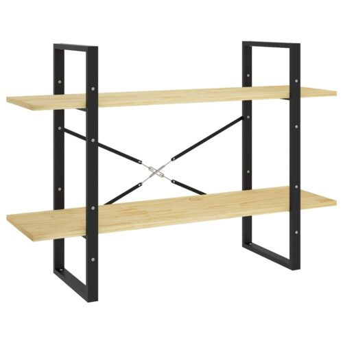 2-Tier Book Cabinet 100x30x70cm Solid Pine Wood - Image 2
