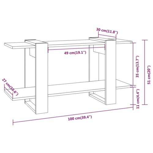 Book Cabinet Grey Sonoma 100x30x51cm Engineered Wood - Image 6