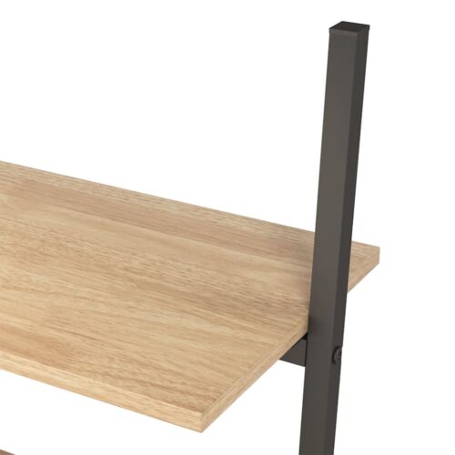5-Tier Wall Leaning Ladder Bookshelf Display Storage Book Rack Stand Wood Shelf - Image 7