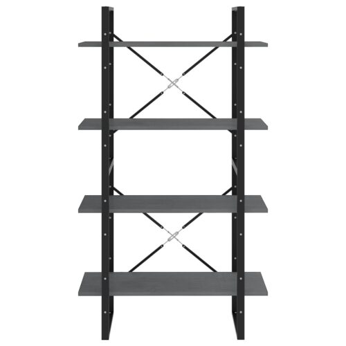 4-Tier Book Cabinet Grey 80x30x140cm Solid Pine Wood - Image 5