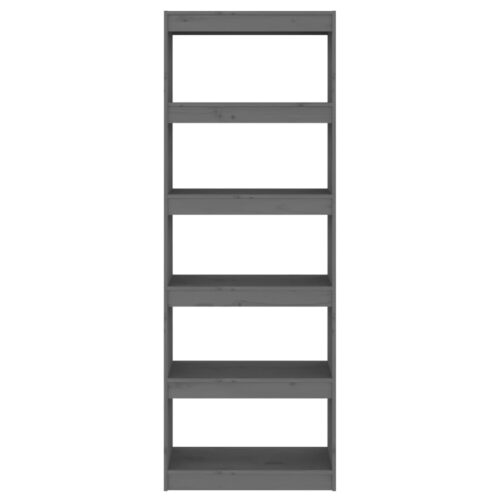 Book Cabinet/Room Divider Grey 60x30x167.5cm Solid Wood Pine - Image 3