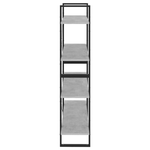 4-Tier Book Cabinet Concrete Grey 100x30x140cm Engineered Wood - Image 6