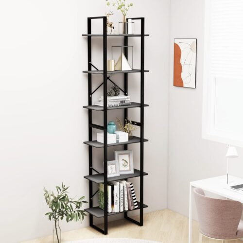 Storage Shelf Grey 60x30x210cm Engineered Wood