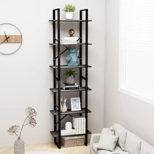 Storage Shelf Grey 60x30x210cm Engineered Wood - Image 4