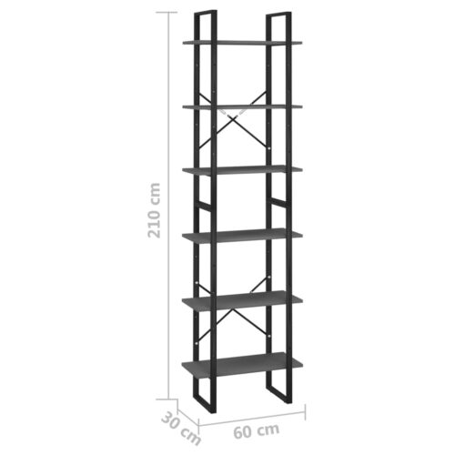 Storage Shelf Grey 60x30x210cm Engineered Wood - Image 8