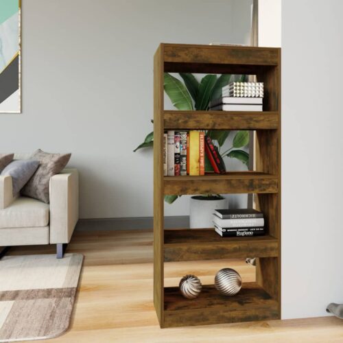 Book Cabinet/Room Divider Smoked Oak 60x30x135cm Engineered Wood