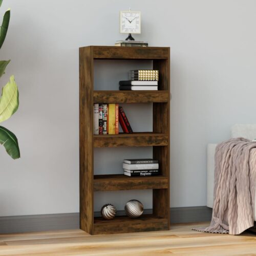 Book Cabinet/Room Divider Smoked Oak 60x30x135cm Engineered Wood - Image 4