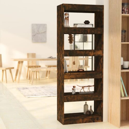 Book Cabinet/Room Divider Smoked Oak 60x30x166cm Engineered Wood