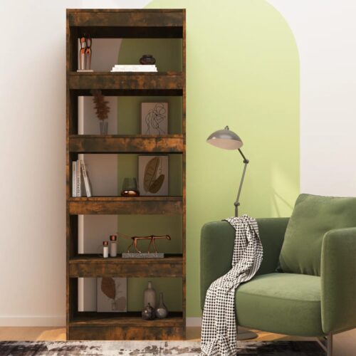Book Cabinet/Room Divider Smoked Oak 60x30x166cm Engineered Wood - Image 3
