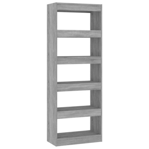 Book Cabinet/Room Divider Concrete Grey 60x30x166cm Engineered Wood