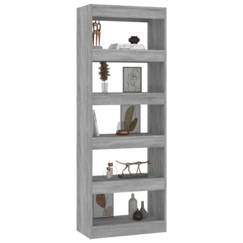 Book Cabinet/Room Divider Concrete Grey 60x30x166cm Engineered Wood - Image 3