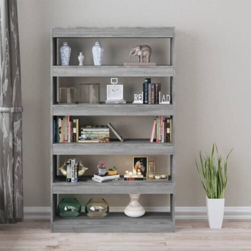 Book Cabinet/Room Divider Grey Sonoma 100x30x166cm - Image 3
