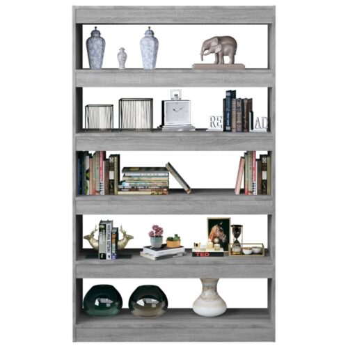 Book Cabinet/Room Divider Grey Sonoma 100x30x166cm - Image 4