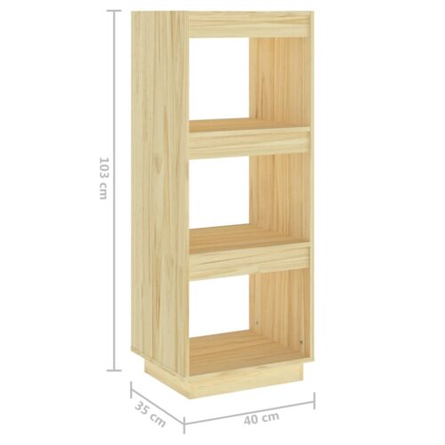 Book Cabinet/Room Divider 40x35x103cm Solid Pinewood - Image 8