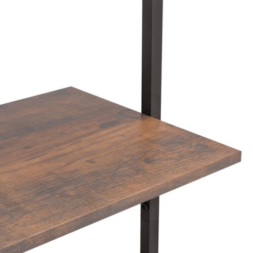 5-Tier Leaning Shelf Dark Brown Black 64x35x185cm - Image 6