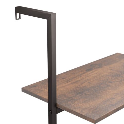 5-Tier Leaning Shelf Dark Brown Black 64x35x185cm - Image 7