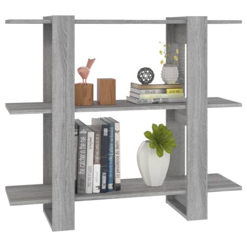 Book Cabinet/Room Divider Grey Sonoma 100x30x87cm - Image 5