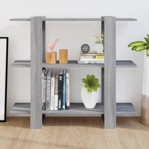 Book Cabinet/Room Divider Grey Sonoma 100x30x87cm - Image 6