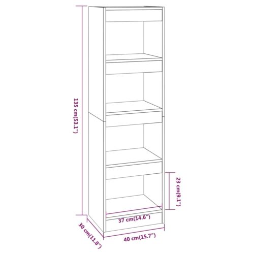Book Cabinet/Room Divider Concrete Grey 40x30x135cm - Image 8
