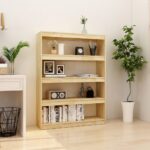 Book Cabinet/Room Divider 100x30x135.5cm Solid Pinewood