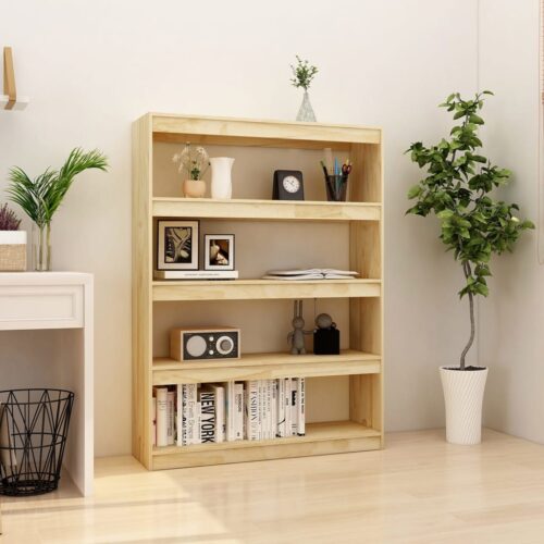 Book Cabinet/Room Divider 100x30x135.5cm Solid Pinewood