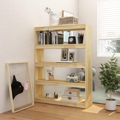 Book Cabinet/Room Divider 100x30x135.5cm Solid Pinewood - Image 3