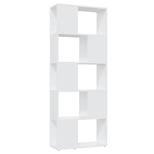Book Cabinet Room Divider White 60x24x155cm Engineered Wood - Image 2