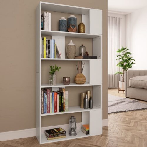 Book Cabinet/Room Divider White 80x24x159cm Engineered Wood