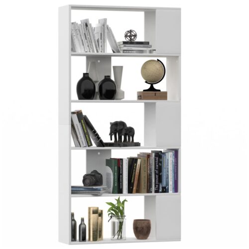 Book Cabinet/Room Divider White 80x24x159cm Engineered Wood - Image 3