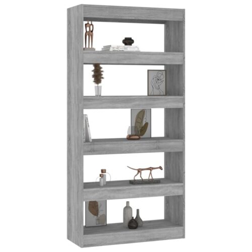 Book Cabinet/Room Divider Grey Sonoma 80x30x166cm Engineered Wood - Image 4