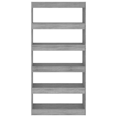 Book Cabinet/Room Divider Grey Sonoma 80x30x166cm Engineered Wood - Image 5