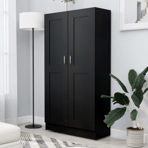 Book Cabinet Black 82.5x30.5x150cm Engineered Wood